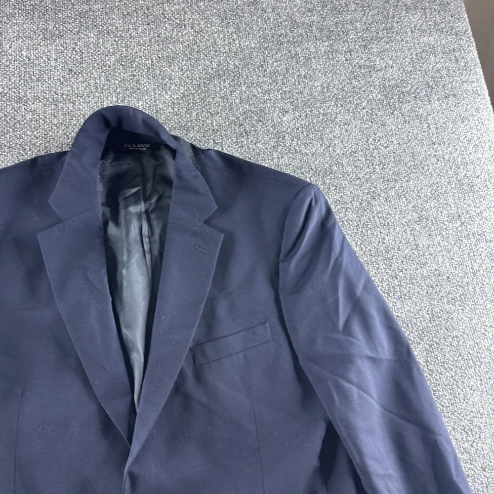 Jos A Bank Gordon Blazer Sport Coat Jacket 100% Wool Navy Blue 44R 2 Button